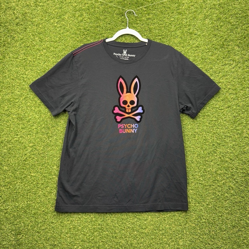 Psycho Bunny Shirt Mens Small 6 Pima Cotton Dylan Gradient Bunny Short Sleeve
